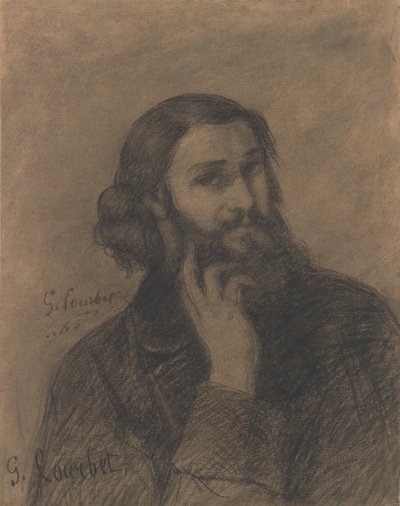 Autoportrét, kolem roku 1866 (tužka na vyprávění) od Gustave Courbet
