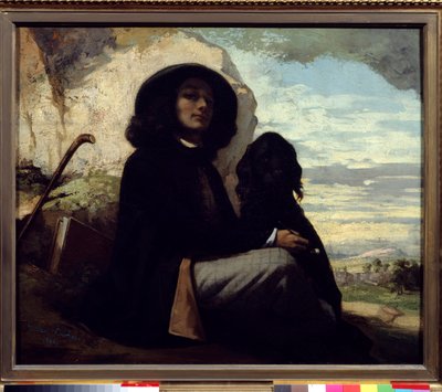 Autoportrét se svým psem od Gustava Courbeta (1819-1877) 1842 od Gustave Courbet