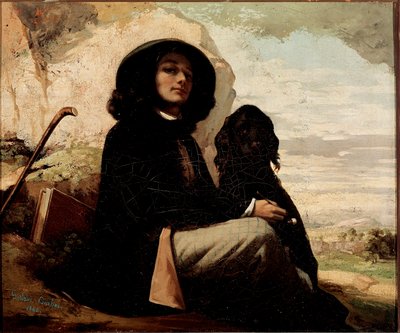 Autoportrét s černým psem Gustave Courbet (1819-1877) 1842 od Gustave Courbet