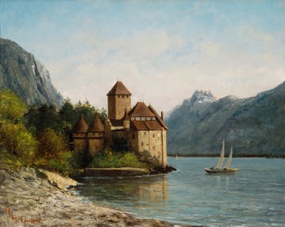 Zámek Chillon, večer, c.1872 od Gustave Courbet