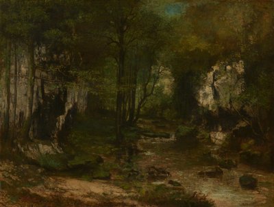 The Stream (Potok z Puits-Noir; údolí řeky Loue) od Gustave Courbet