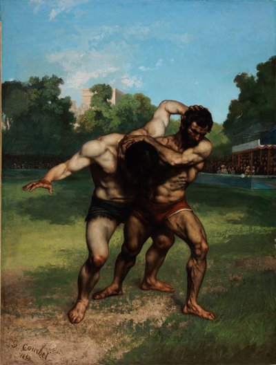 Zápasníci od Gustave Courbet