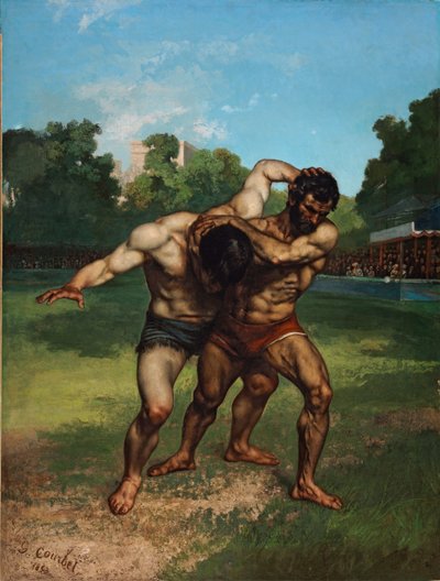 Wrestlers od Gustave Courbet