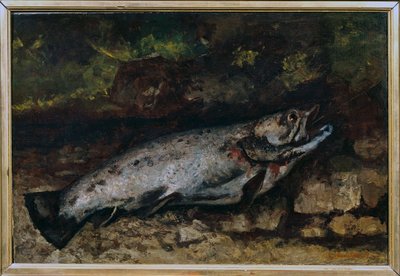 Pstruhové zátiší ryb. Obraz Gustava Courbeta (1819-1877) od Gustave Courbet