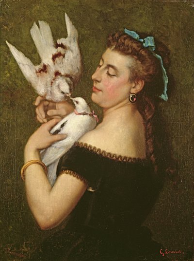 Žena s holuby od Gustave Courbet