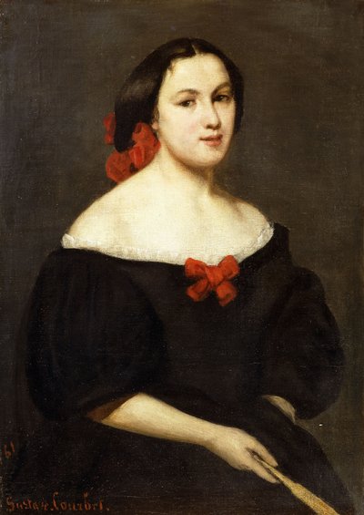 Žena s ventilátorem; Femme a L"Eventail, 1861 od Gustave Courbet