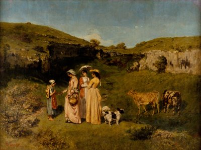 Mladé dámy z vesnice, 1851-52. od Gustave Courbet