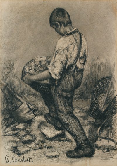 Young Stone Breaker, c1864-1865 od Gustave Courbet