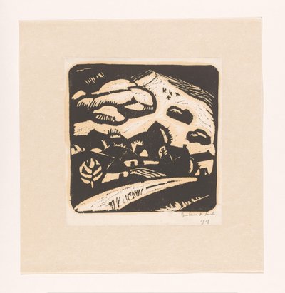 Krajina s domy, silnice a hory od Gustave De Smet (signed by artist)