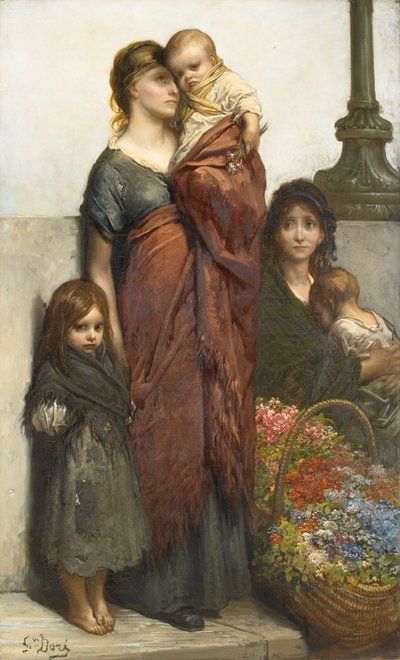 Prodejci květin Londýn od Gustave Dore