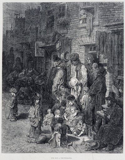 Ulice ve Whitechapel - v “” Londýně” od Gustava Dorea od Gustave Dore