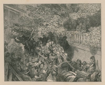 Přeplněný kočár tažený koňmi od Gustave Dore