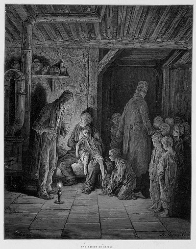 Dům útočiště – v „“Londýně“ od Gustava Dorea od Gustave Dore