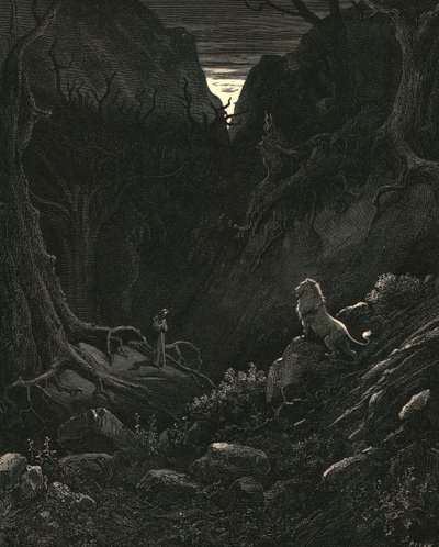 Přišel proti mně lev, jak se zdá, c1890. od Gustave Dore