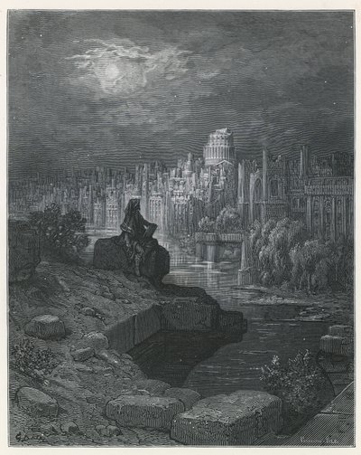 Cestovatel z Nového Zélandu uvažuje o ruinách Londýna od Gustave Dore