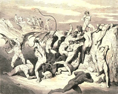 Ach! Jak je svázali na prvním pruhu!, c1890. od Gustave Dore