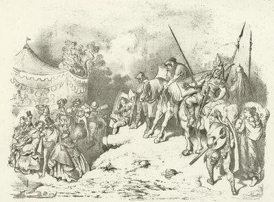 Starověký Brit uvažující o kostýmu svých potomků (hlubotisk) od Gustave Dore