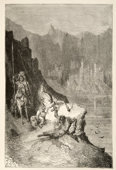 Balin zabíjí sira Lanceora, z Příběhů dnů krále Artuše od Charlese Henryho Hansona, pub.1898 od Gustave Dore