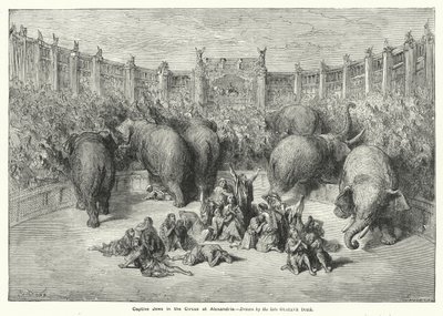 Zajatí Židé v cirkuse v Alexandrii (rytina) od Gustave Dore