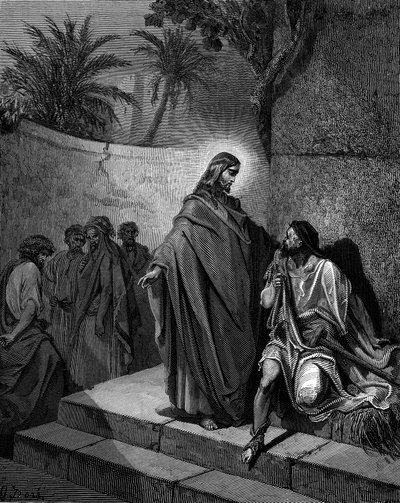 Kristus uzdravuje ochrnutého muže, 1866 od Gustave Dore