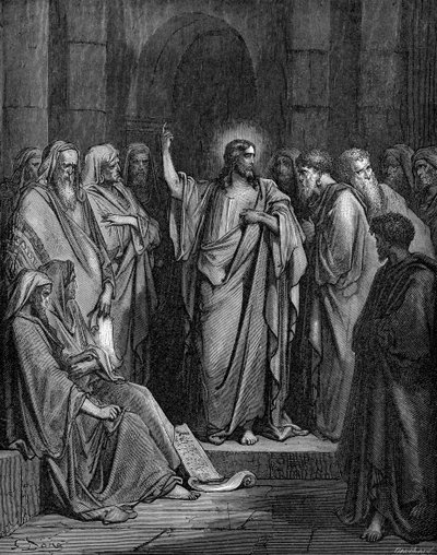 Kristus v synagoze od Gustave Dore