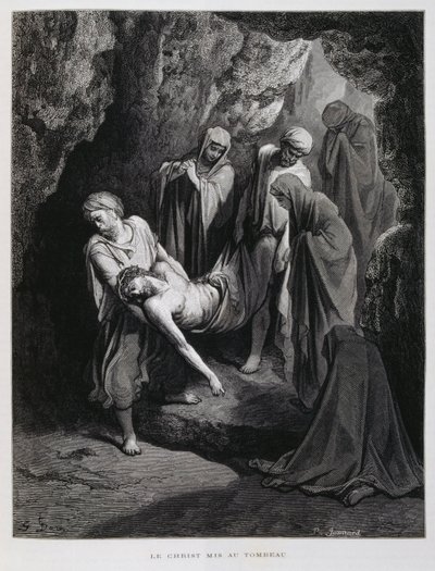 Kristus odnesený do hrobu, Ilustrace z Doreho bible od Gustave Dore