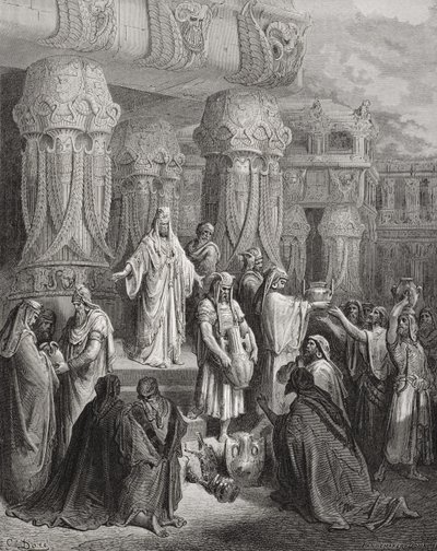 Cyrus Restoring the Vessels of the Temple, ilustrace z Dore