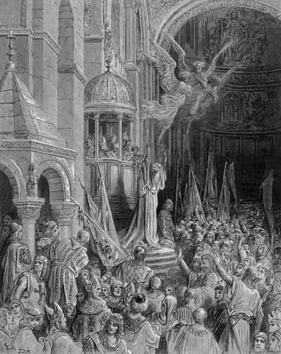 Dandolo káže křížovou výpravu v kostele svatého Marka v Benátkách - rytina Gustava Doré od Gustave Dore