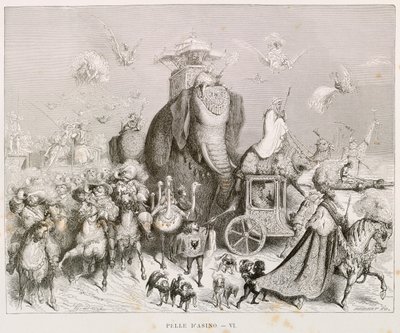Oslí kůže, ilustrace k Complete Fairy Tales od Charlese Perraulta (1628-1703), od Gustava Dorea (1832-1883) od Gustave Dore