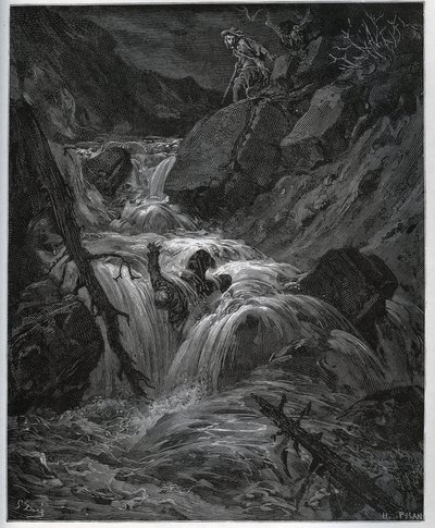 Dorothee, převlečená za mladého rolníka, uvolní svého chlípného komorníka – od „“Dona Quijota de la Mancha““ od Miguela Cervantese od Gustave Dore