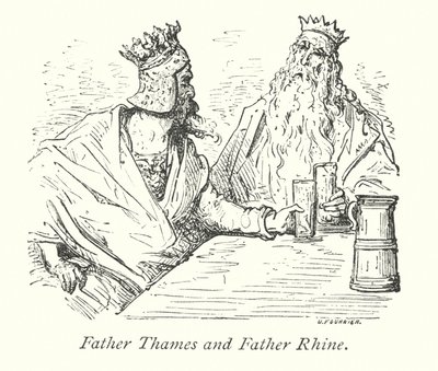 Otec Temže a otec Rýna (rytina) od Gustave Dore