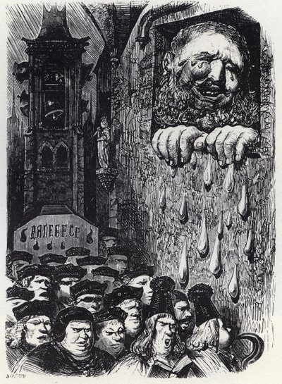 Gargantua truchlí nad smrtí své manželky - Gargantua truchlí nad svou manželkou - ilustrace z 