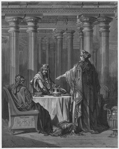 Gustave Dore Bible: Ester obviňuje Hamana od Gustave Dore