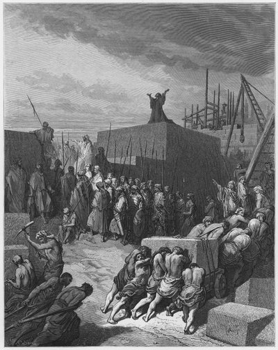 Gustave Dore Bible: Přestavba chrámu od Gustave Dore