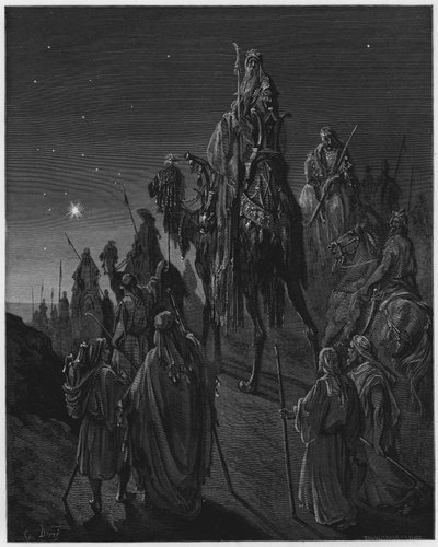 Gustave Dore Bible: Moudří muži vedení hvězdou od Gustave Dore