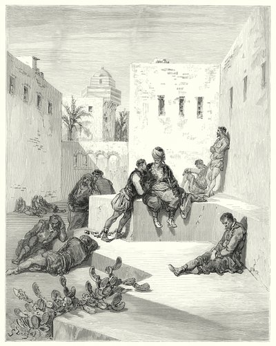 Don Quijote Gustava Dorea: „Nakonec jsem se rozhodl věřit odpadlíkovi z Murcie, který mi ukázal velké důkazy své laskavosti“ (rytina) od Gustave Dore