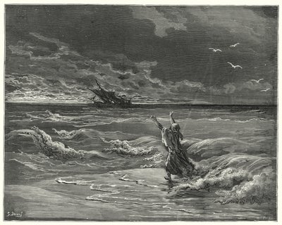 Don Quijote Gustava Dorea: „Vrať se, má drahá dcero, protože ti všechno odpouštím“ (rytina) od Gustave Dore