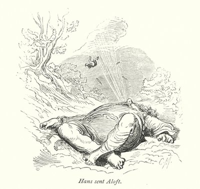 Hans Sent Aloft (rytina) od Gustave Dore