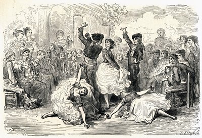 Ilustrace k "Cestě do Španělska" od Charlese Davilliera vydaná v roce 1866 (rytina) od Gustave Dore