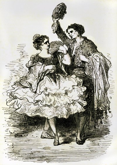 Ilustrace k "Cestě do Španělska" od Charlese Davilliera vydaná v roce 1866 (rytina) od Gustave Dore