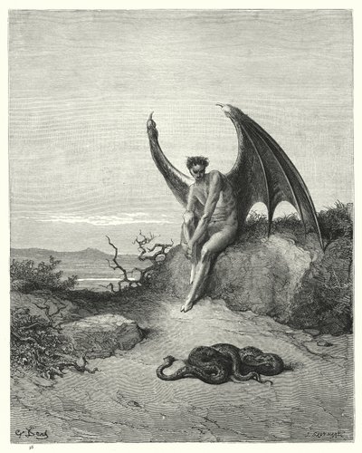 Ilustrace Gustava Dorea pro Miltons Paradise Lost, kniha IX, řádky 182, 183 od Gustave Dore