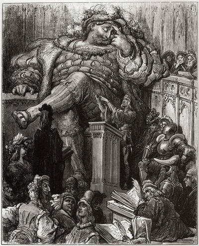 Ilustrace Gustava Dorea k Neocenitelnému životu Velkého Gargantua od Francoise Rabelaise - ilustrace z 