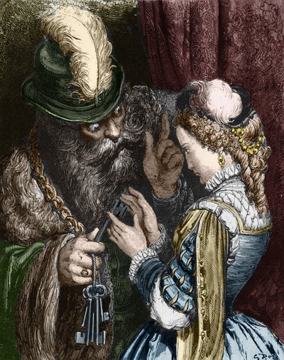 Ilustrace pro „Modrovous“ od Charlese Perraulta, 1893 od Gustave Dore