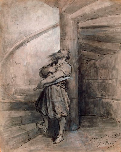 Ilustrace k pohádce Modrovous od Charlese Perraulta, před rokem 1862. od Gustave Dore