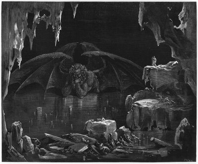 Ilustrace z „Božské komedie“ (Inferno) od Dante Alighieriho (1265-1321) Paříž, vydáno 1885 od Gustave Dore