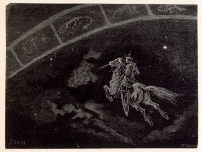 Ilustrace hvězdného znamení Štíra z knihy La legende de Croque-Mitaine. od Gustave Dore