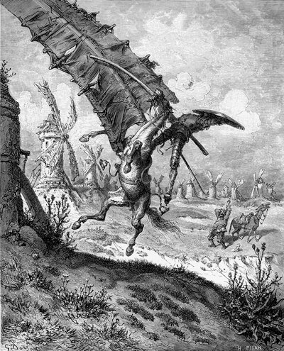 Ilustrace ke knize Don Quijote de la Mancha od M. de Cervantese, 1863. od Gustave Dore