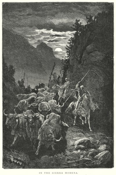 V pohoří Sierra Morena (rytina) od Gustave Dore