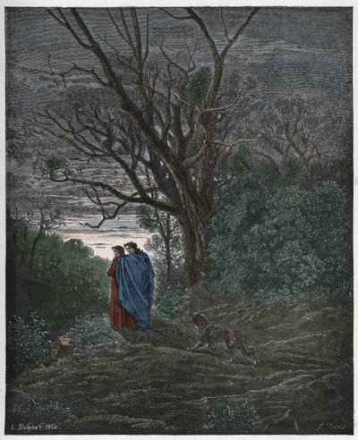 Inferno, Canto 1: Objeví se vlčice, ilustrace z „Božské komedie“ od Dante Alighieriho, 1885 od Gustave Dore