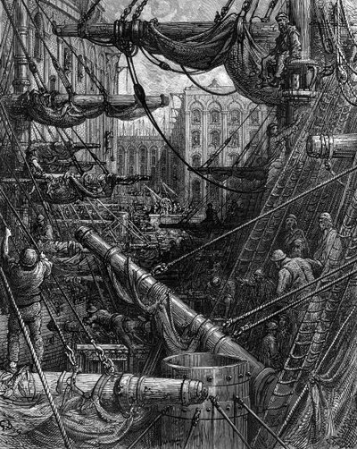 Uvnitř přístavu, Gustave Doré od Gustave Dore